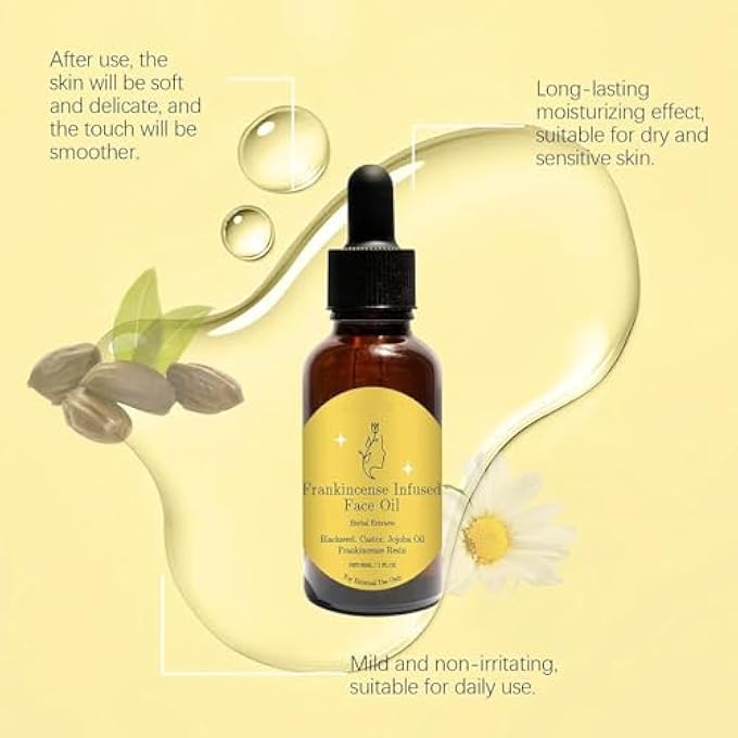 STRBOXONG FRANKINCENSE RESIN OIL FOR FACE, FRANKINCENSE RESIN INFUSED ORGANIC BLACK SEED, CASTOR & JOJOBA OILS, SMOOTH SKIN FINE LINES AND RESTORE FACIAL SKIN, MOISTURIZING ANTI-AGING SERUM (1PCS) - Image 4